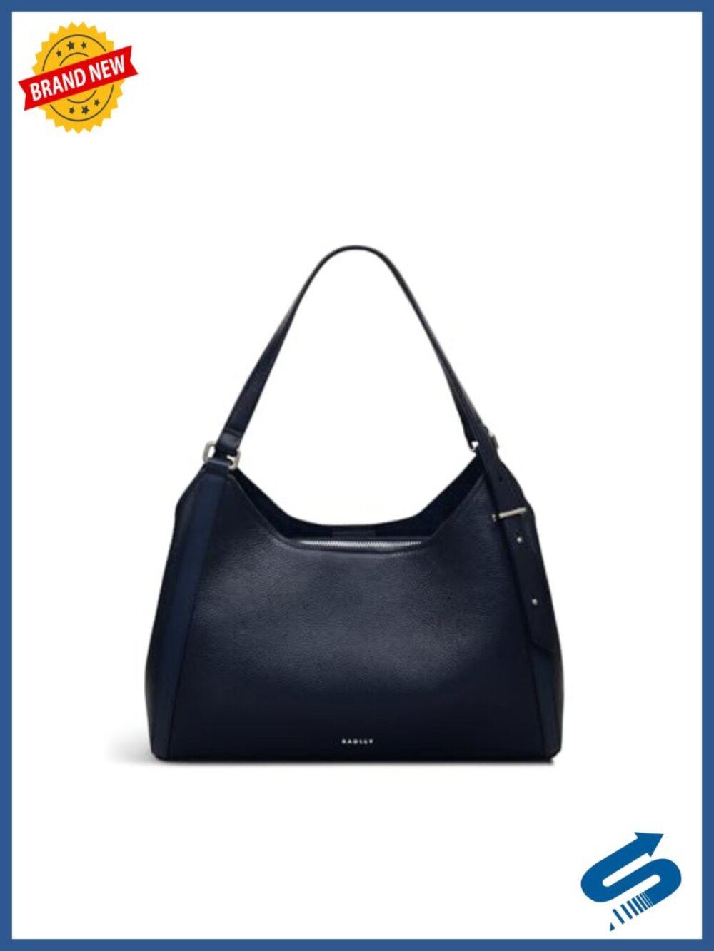 Grailed Leather Medium Ziptop Satchel Bag with Crossbody Strap